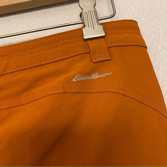 Eddie Bauer hiking nylon Cargo Pants burnt Orange gorpcore 12 long - Picture 8 of 13
